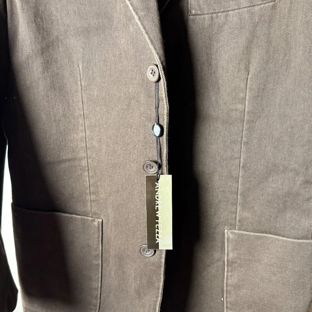 Andrew Fezza Size M Men's Sport Coat Blazer Jacket Brown- NWT